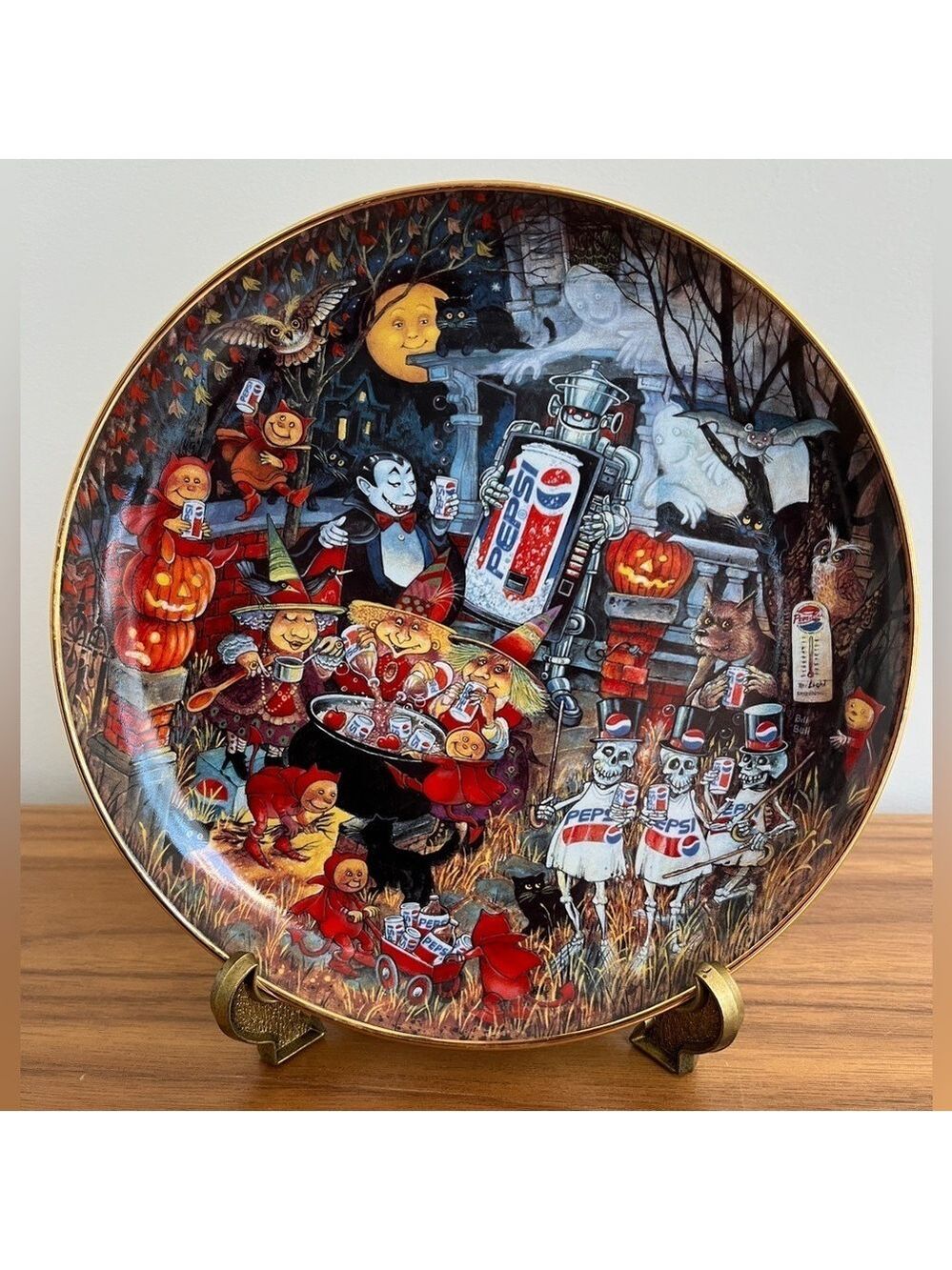 FRANKLIN MINT Vintage 1995 Pepsi-Cola Halloween Collector Plate by Bill Bell